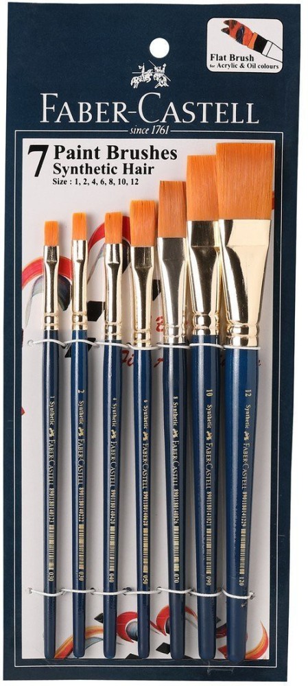 FABER-CASTELL Paint Brush Set Flat Pack of 7 