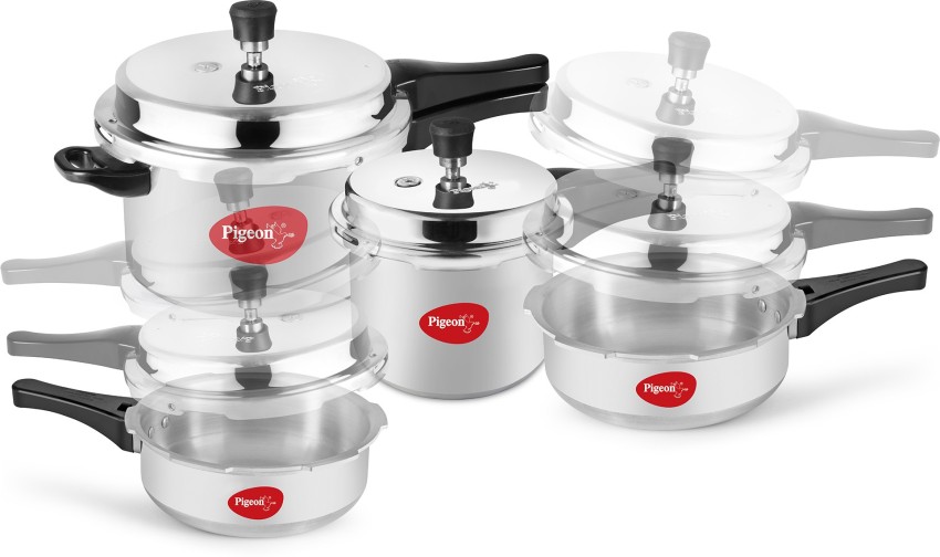 Pigeon steel pressure cooker combo online offer