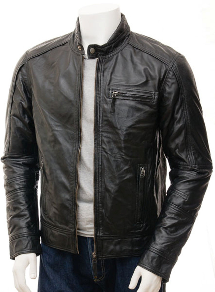 Lambskin Leather Full Sleeve Solid Men Jacket - Buy Lambskin 