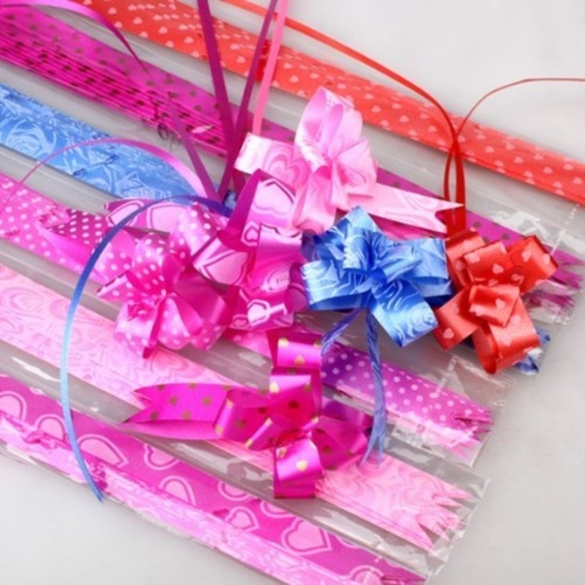 Plastic Pull up Bows Ribbons Gift Wrapping Bow Flower Wedding