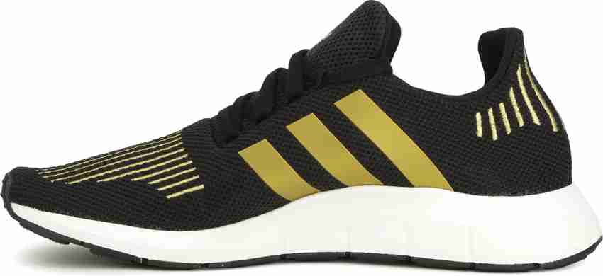 Adidas swift run black and top gold mens