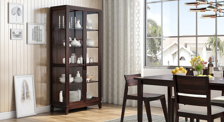 Urban Ladder Sheesham Wood Solid Wood Crockery Cabinet Price in