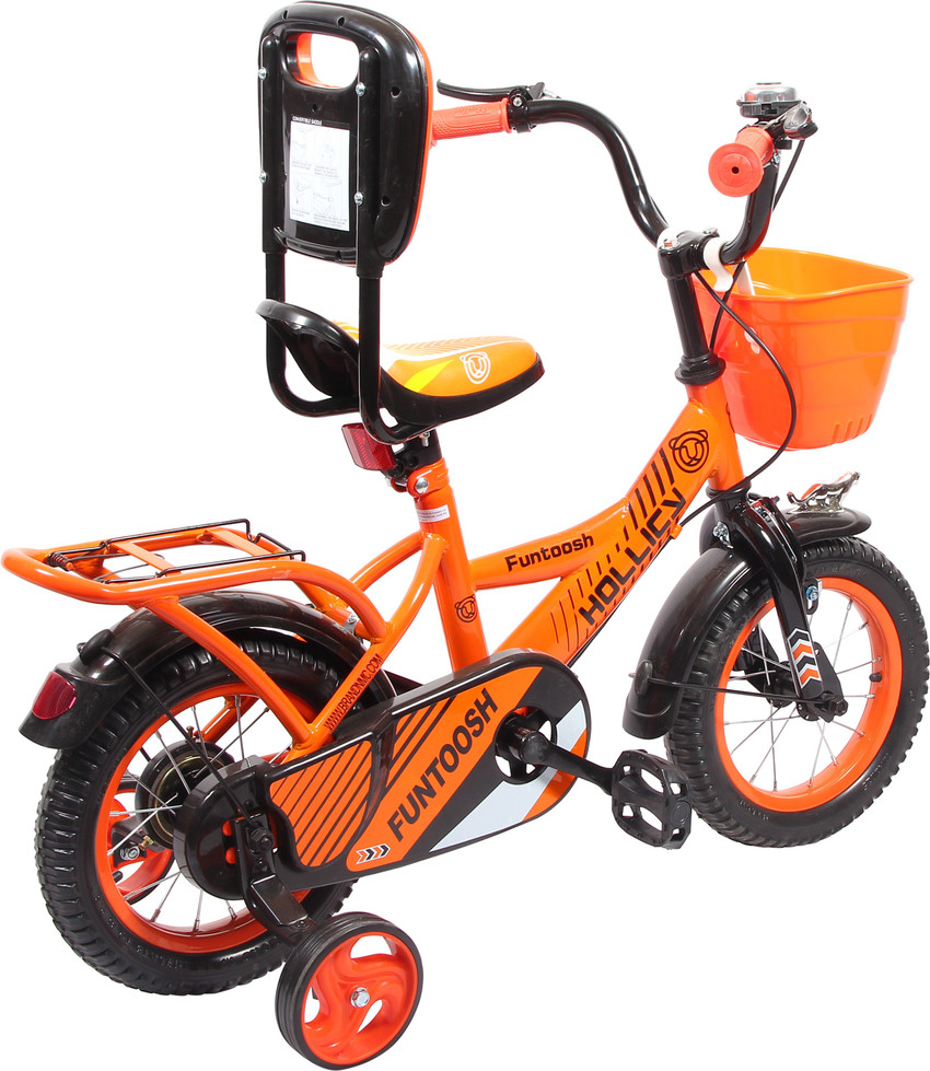 Hollicy FUNTOOSH 12 INCH KIDS BICYCLE ORANGE BLACK 12 T