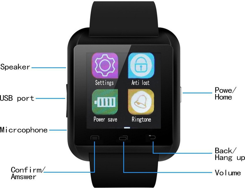 U8 smartwatch battery 2025