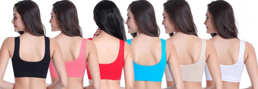PACK OF 12 Women's Daily Workout Sports Multicolor Bra Combo human