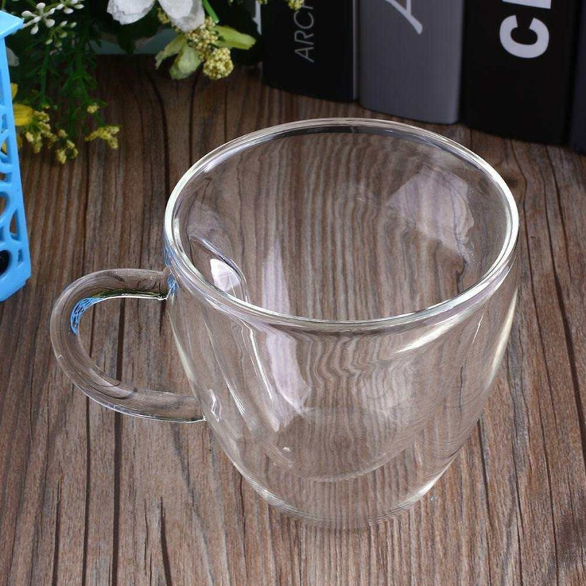 Glass Tea Cup With Handle Heart Shaped Clear Double Wall Lovers Coffee  Afternoon Tea Double Layer Glass Mug