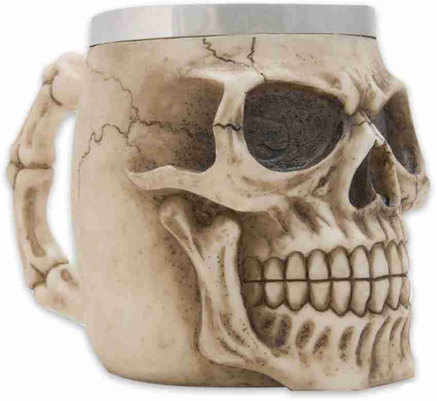 Stainless Steel 3D Drinking Cup Resin Skull Mug Beer Tea Cups Bar