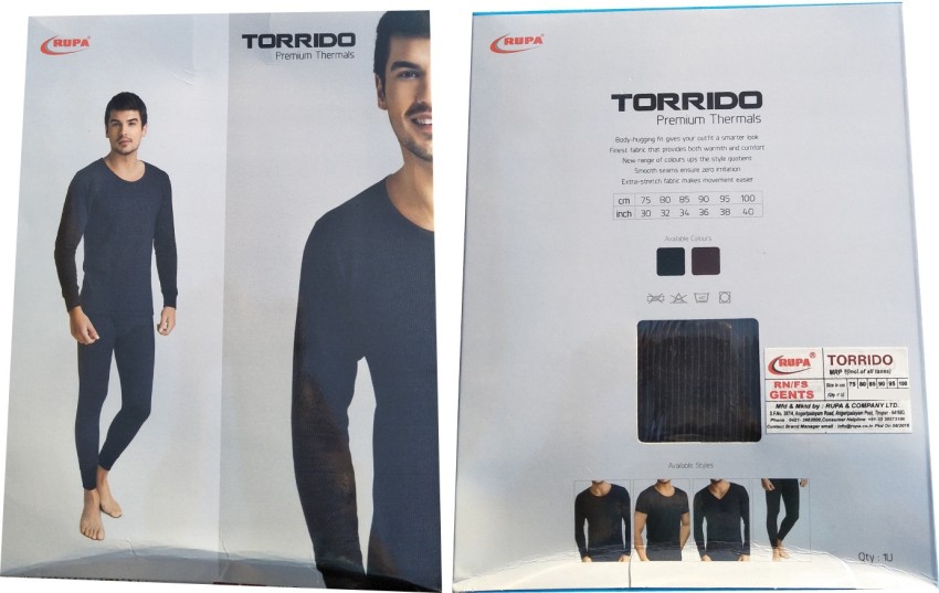 Rupa Torrido Men Top Thermal - Buy BLACK Rupa Torrido Men Top Thermal  Online at Best Prices in India