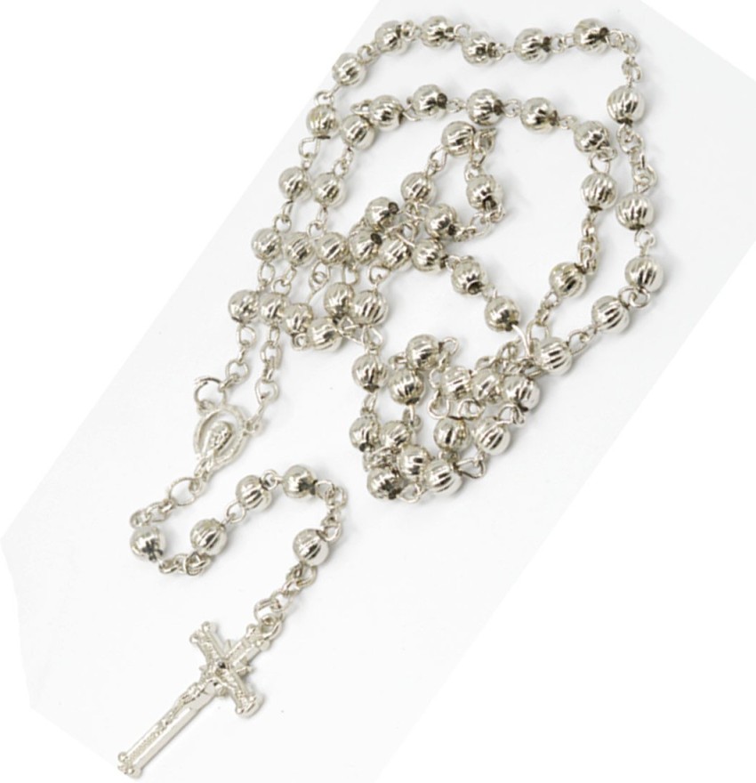 Platinum rosary deals necklace for mens