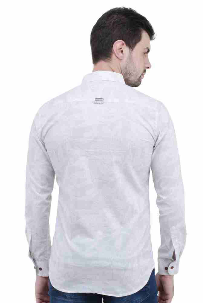 Squirehood Men Self Design Casual White Shirt - Buy Squirehood Men