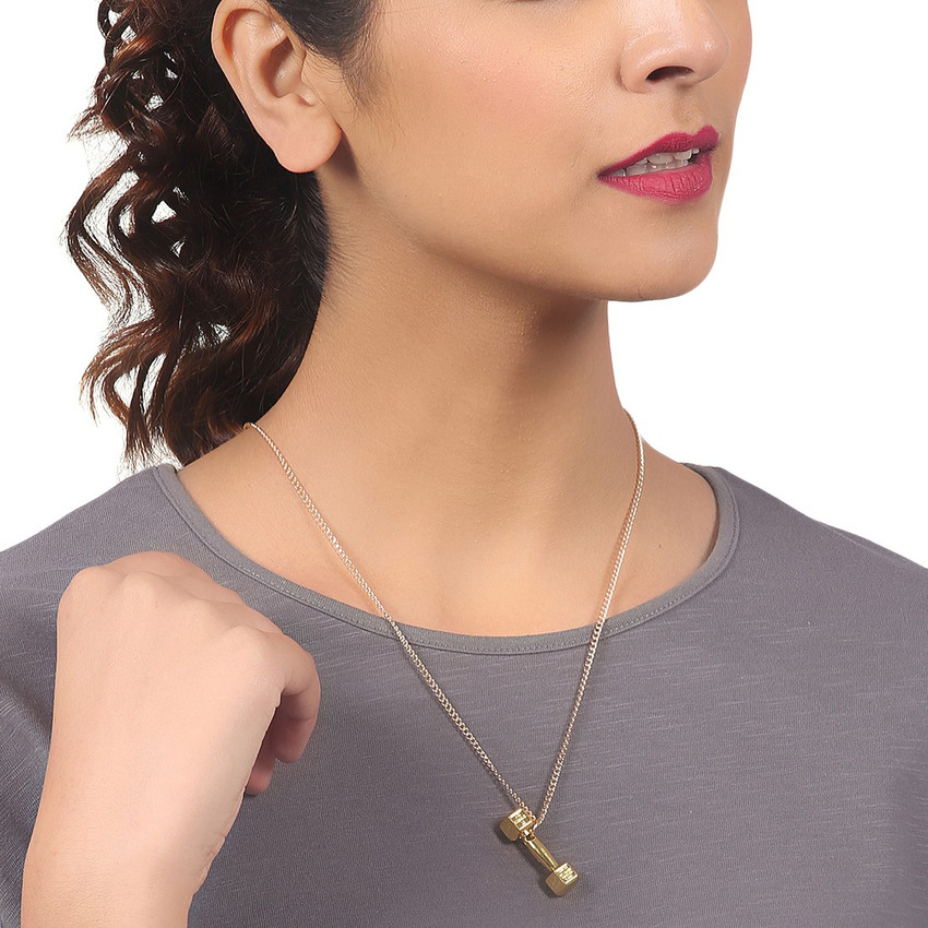 Gold dumbbell pendant new arrivals