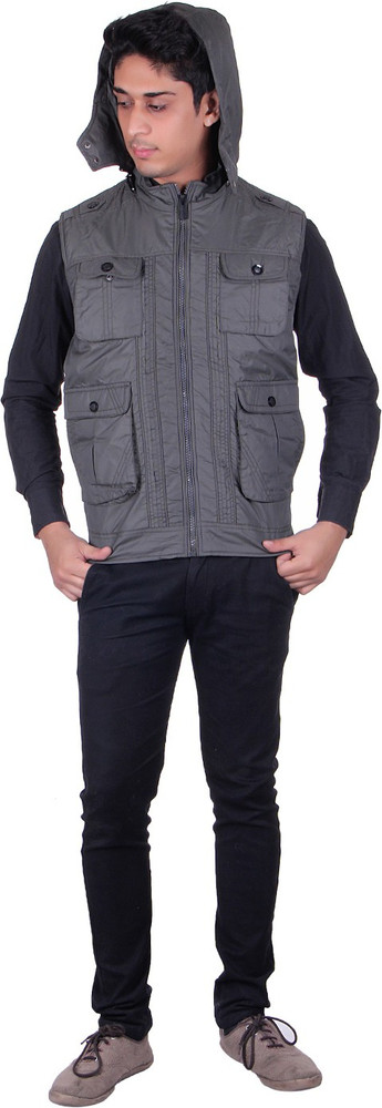 Hexamex Sleeveless Solid Men Jacket - Buy Grey Hexamex Sleeveless Solid Men  Jacket Online at Best Prices in India | Flipkart.com