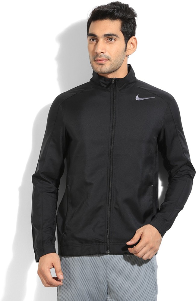 NIKE Full Sleeve Solid Men Sports Jacket Buy BLACK BLACK COOL