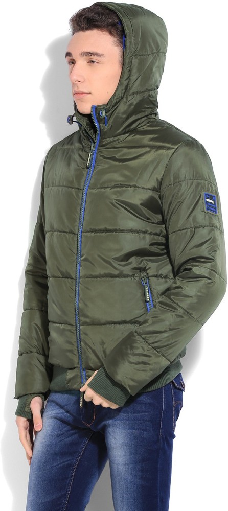 Superdry Full Sleeve Solid Men Puffer Jacket - Buy DARK ARMY