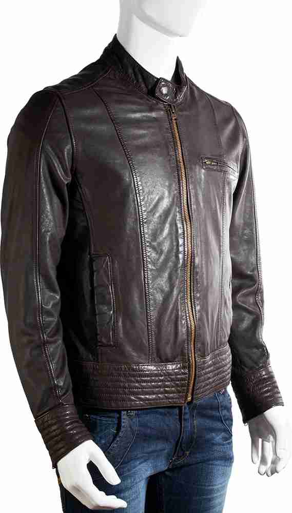 HIDESIGN Full Sleeve Solid Men Jacket Buy Brown HIDESIGN Full