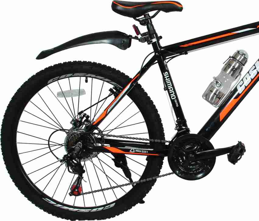 COSMIC FLASH MTB BICYCLE 21 SPEED BLACK ORANGE 26 T Mountain Hardtail Cycle Price in India Buy COSMIC FLASH MTB BICYCLE 21 SPEED BLACK ORANGE 26 T Mountain Hardtail Cycle online at Flipkart