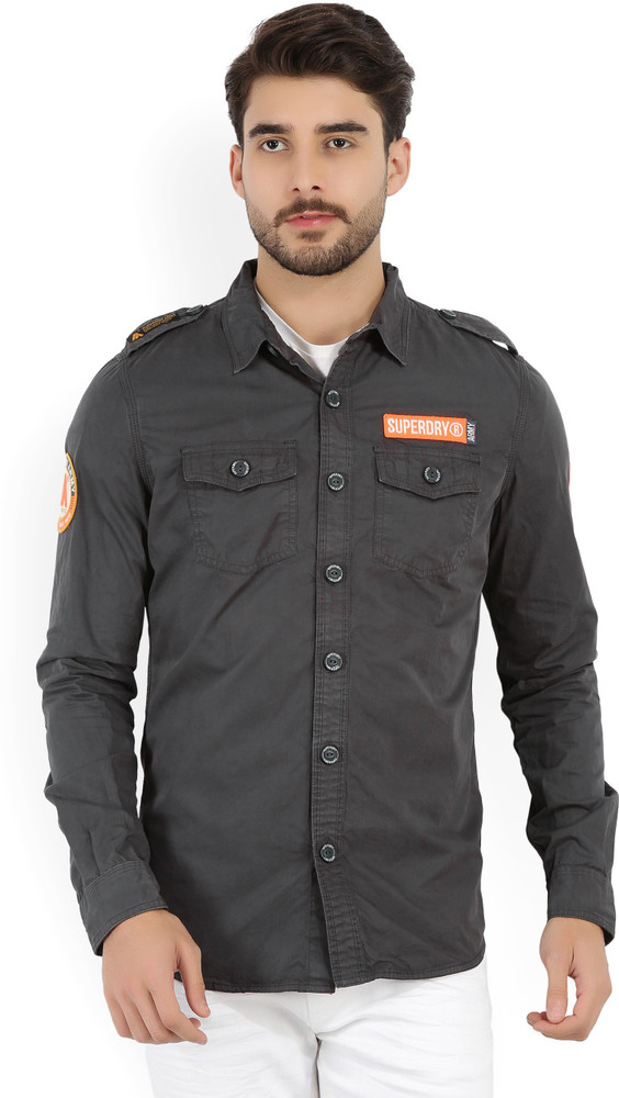 Superdry Men Solid Casual Grey Shirt - Buy Grey Superdry Men Solid Casual  Grey Shirt Online at Best Prices in India | Flipkart.com