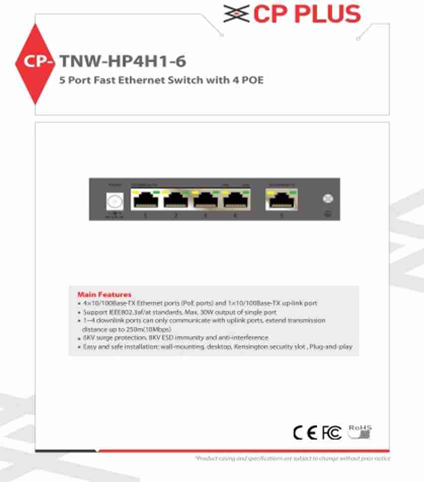 Cp plus 4 port poe hotsell switch price