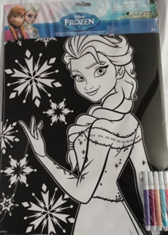 DISNEY Frozen Elsa Velvet Coloring Sheet With 5 Markers - Frozen Elsa Velvet  Coloring Sheet With 5 Markers . Buy Disney toys in India. shop for DISNEY  products in India.