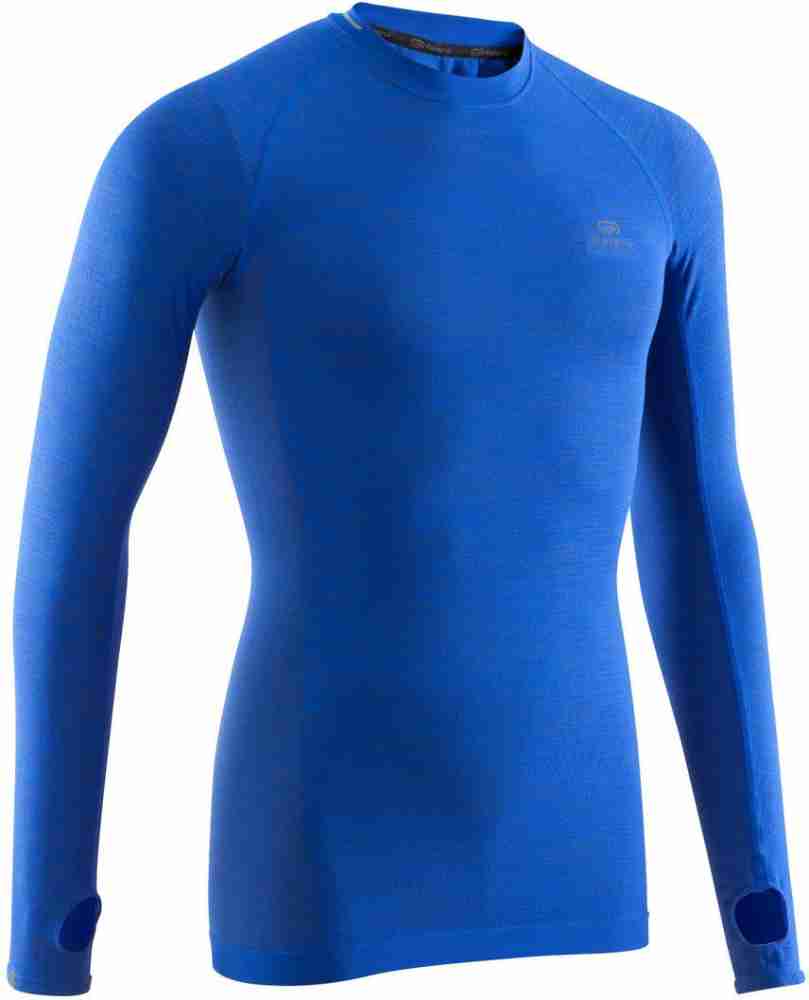 تسوق Kalenji Warm Long-Sleeved Running T-Shirt, Petrol Blue KALENJI