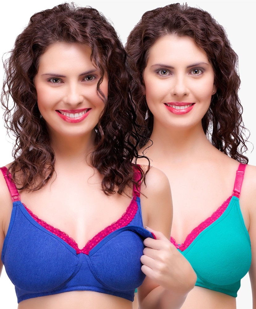 inner sense Organic Antimicrobial Laced Maternity Women Maternity/Nursing  Non Padded Bra - Buy Multicolor inner sense Organic Antimicrobial Laced Maternity  Women Maternity/Nursing Non Padded Bra Online at Best Prices in India