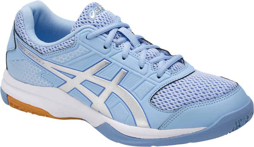 Asics GEL ROCKET 8 AIRY BLUE SILVER WHITE Badminton Shoes For Women Buy Asics GEL ROCKET 8 AIRY BLUE SILVER WHITE Badminton Shoes For Women Online at Best Price Shop