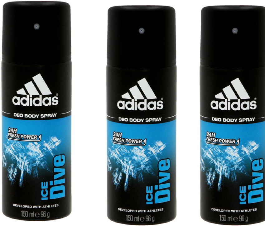 ADIDAS Ice Dive Deodorant Body Spray Pack of 3 150ML each