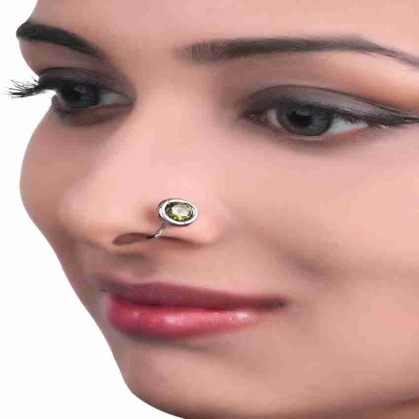 TJORI Enamel Plated Silver Nose Ring Price in India Buy TJORI
