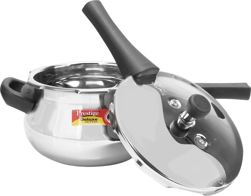 Prestige Deluxe Stainless Steel Mini Handi Pressure Cooker, 3.3-Liter