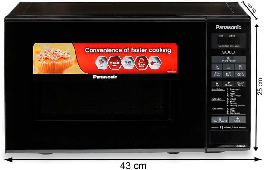 panasonic 20 l solo microwave oven nn st266bfdg black