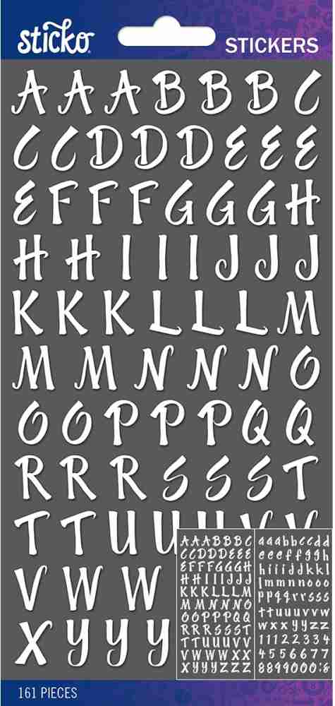 Sticko Alphabet Dot Stickers, Small, White