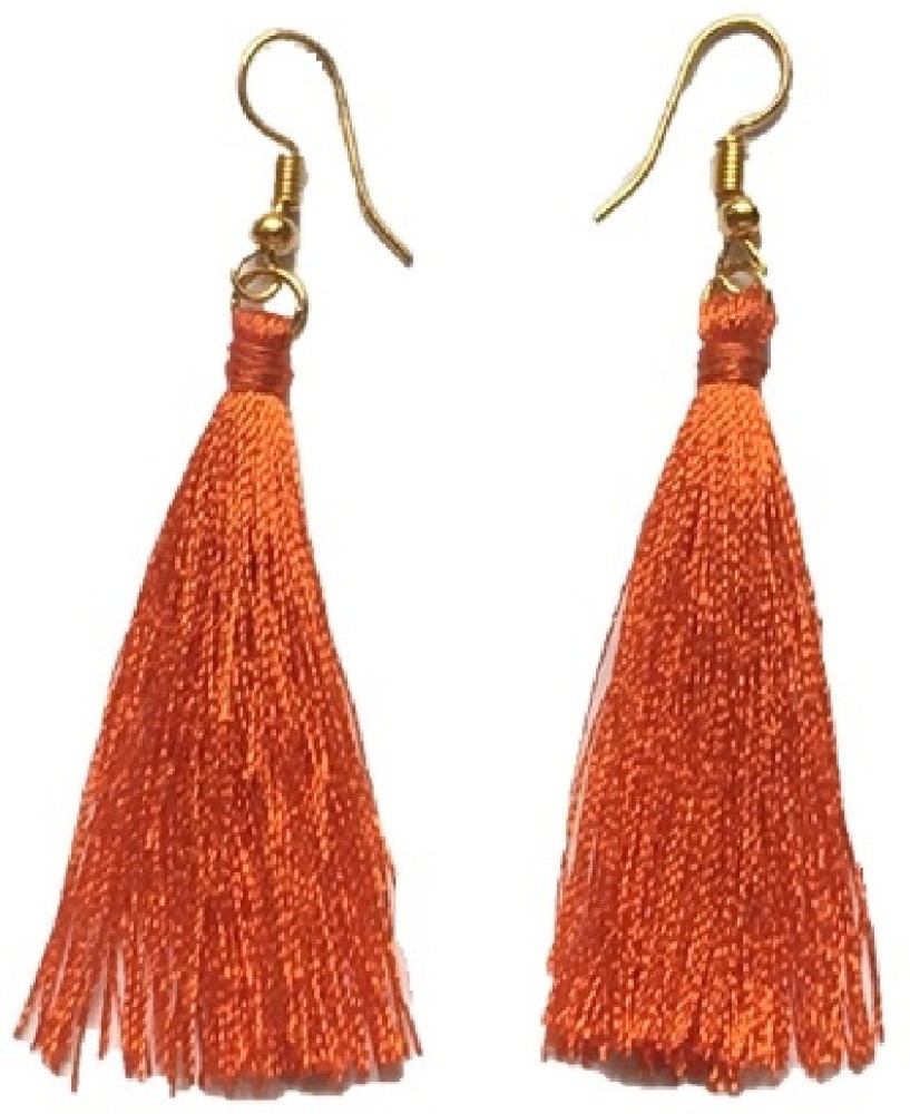 Silk thread store tassel earrings