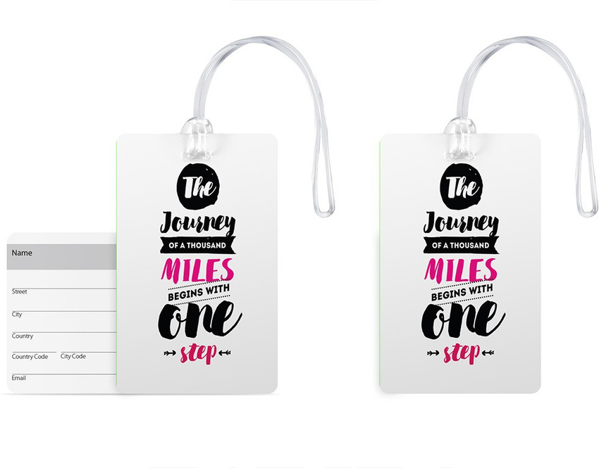 100yellow Luggage Tags Motivational Print High Quality PVC Bag