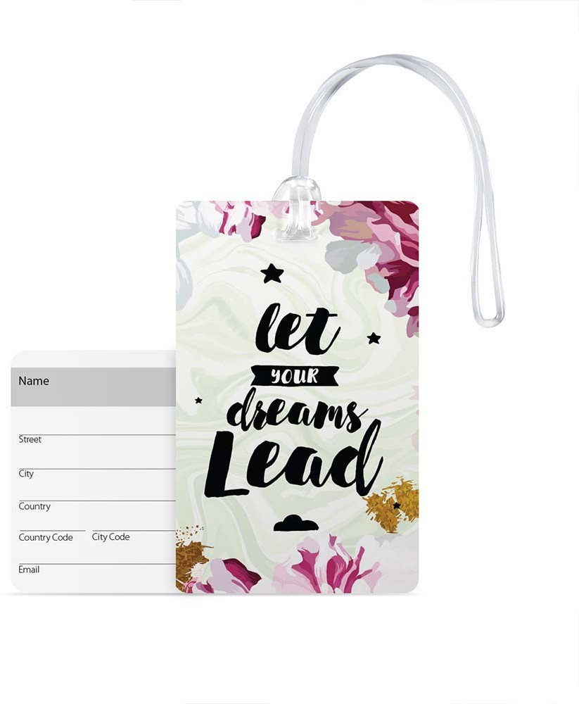 100yellow Luggage Tags Let YOUR dreams lead Print PVC Travel Bag