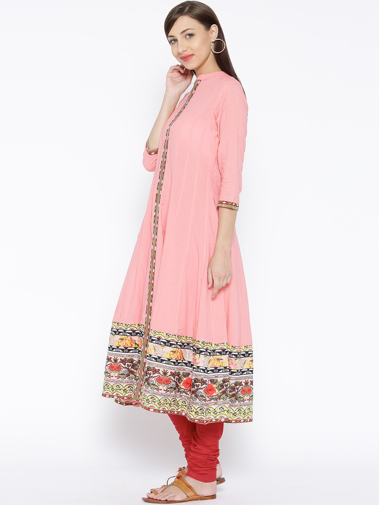 Rain & rainbow orange embellished kurta churidar dupatta on sale