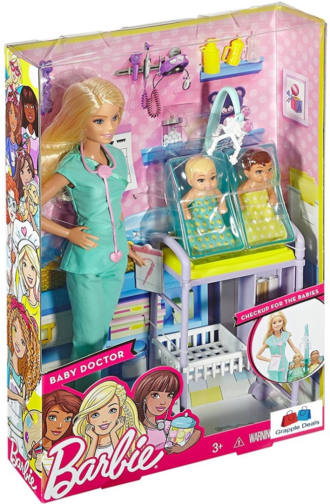 GRAPPLE DEALS Barbie Baby Doctor With Two cute Kids Be a Doctor Doll Kids. - Barbie Baby Doctor With Kids a Doctor Doll Kids. . Barbie toys in