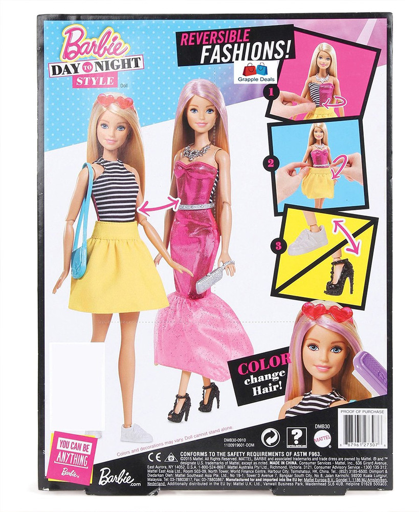 Barbie day to night style doll hotsell