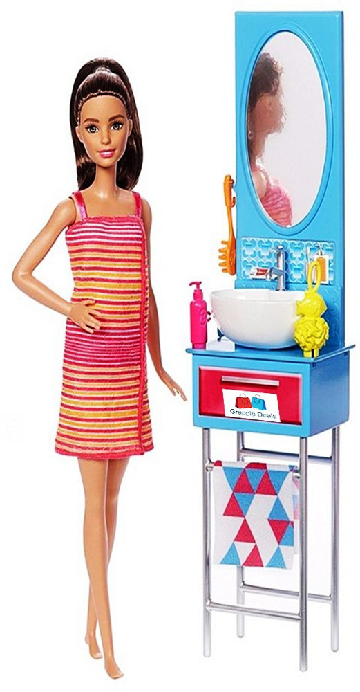 Barbie & online chelsea bathroom playset