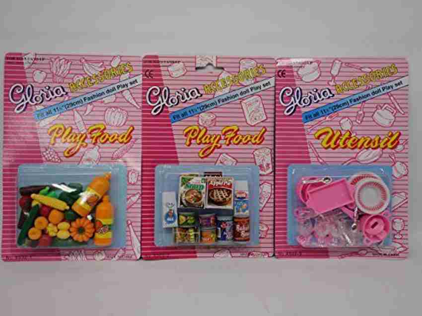 Gloria utensil and play food accessories for barbie top dolls