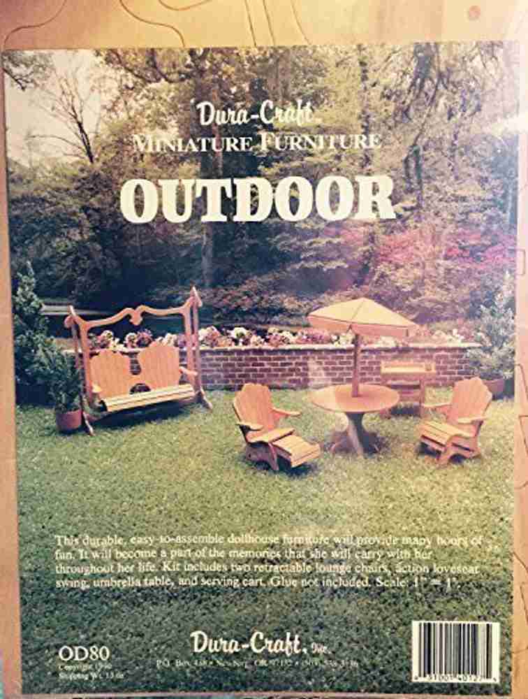Duracraft Dura Craft Miniature Dollhouse Outdoor Furniture Dura