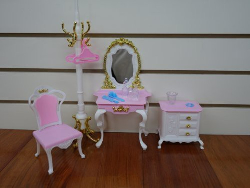 Generic Barbie Size Dollhouse Furniture Gloria Pretty Set with Mirror Table Pole Hanger Barbie Size Dollhouse Furniture Gloria Pretty Set with Mirror Table Pole Hanger Buy Doll toys