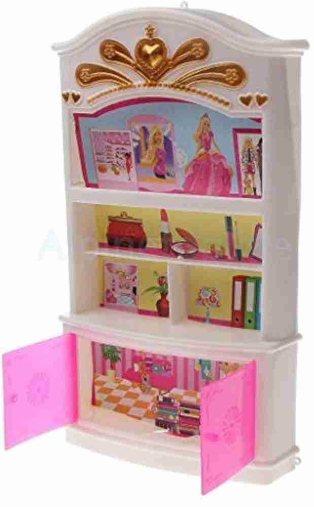 Alpinetopline Dollhouse Display Cabinet Wardrobe For Barbie Doll