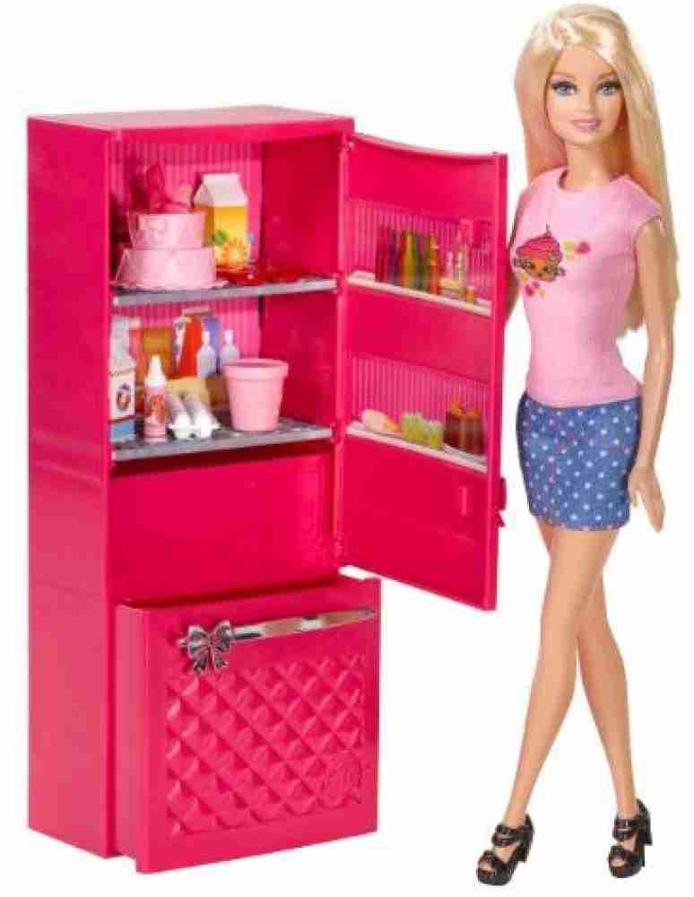 Barbie fridge hot sale with food