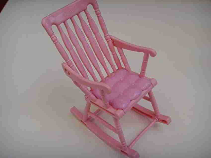 Dollhouse Barbie Furniture Plastic Pink Rocking Chair 6