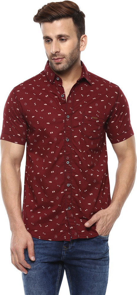 Red printed shirt cheap
