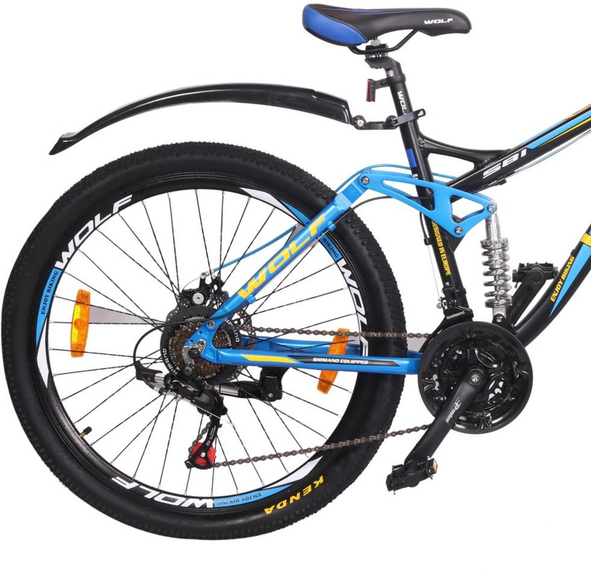 Wolf G Shox Carbon Look Dual Disc Bicycle For Adults 26 T Mountain