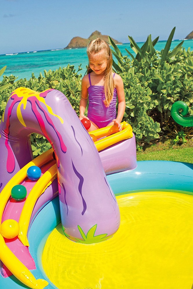 INTEX ® Original Inflatable Dinoland Play Center Swimming Pool With inbuilt  Water Spray,6 balls and 3 rings & Inflatable dragon Inflatable Pool  Accessory Price in India - Buy INTEX ® Original Inflatable
