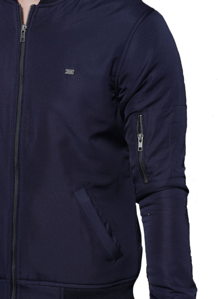 Roadster navy blue solid bomber jacket store