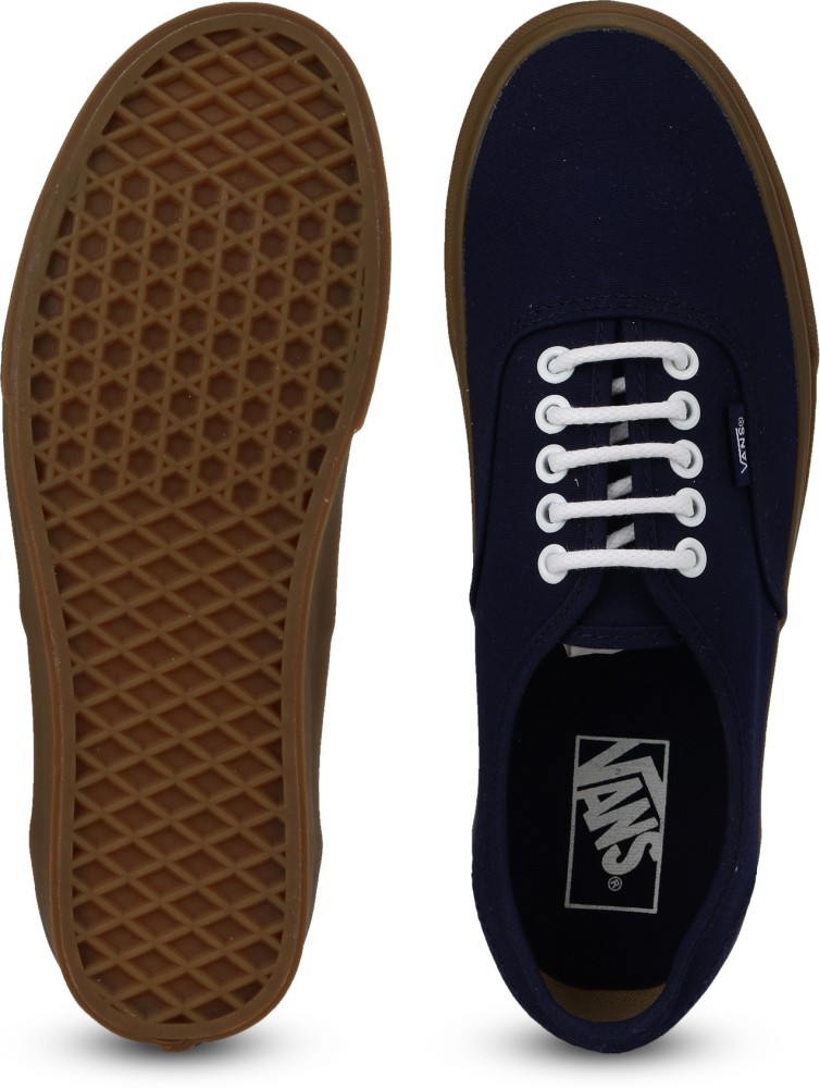 Navy blue vans on sale with brown sole