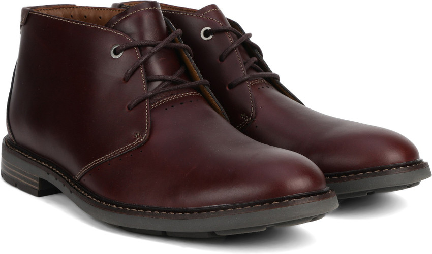 Clarks burgundy boots outlet
